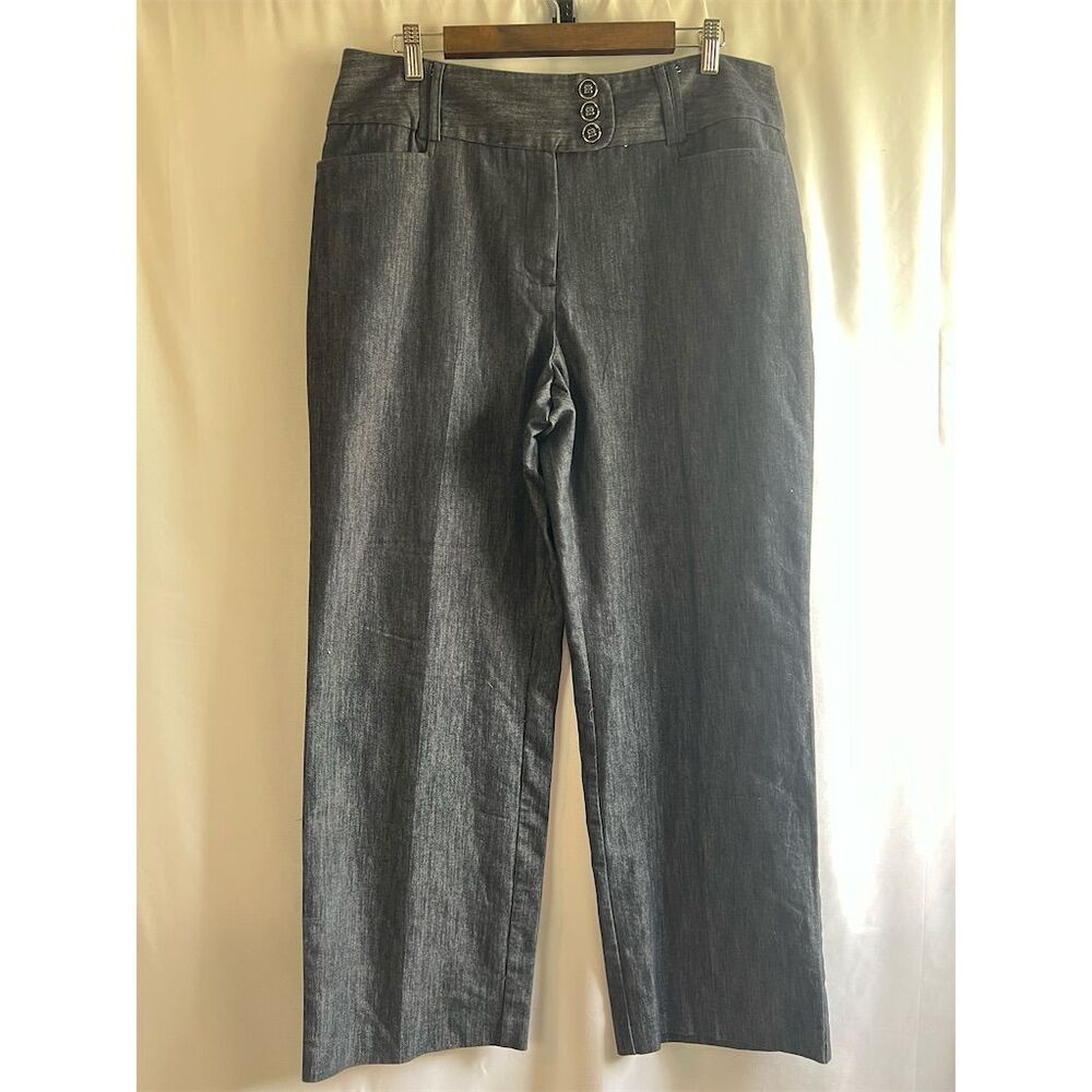 Harvé b. Women's Size 16 Charcoal Gray Wide-Leg Pants Casual
